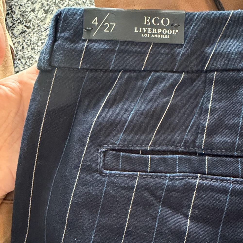 Liverpool Pinstripe Dress Pants in blue | Sz 4 - Picture 6 of 8